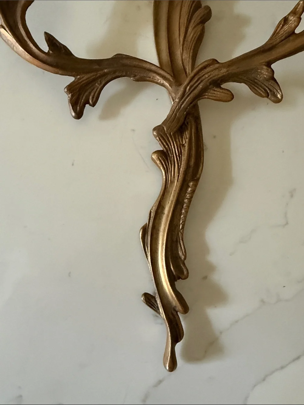 Vintage Art Deco Style Ornate Bronze Brass Candle Wall Sconce